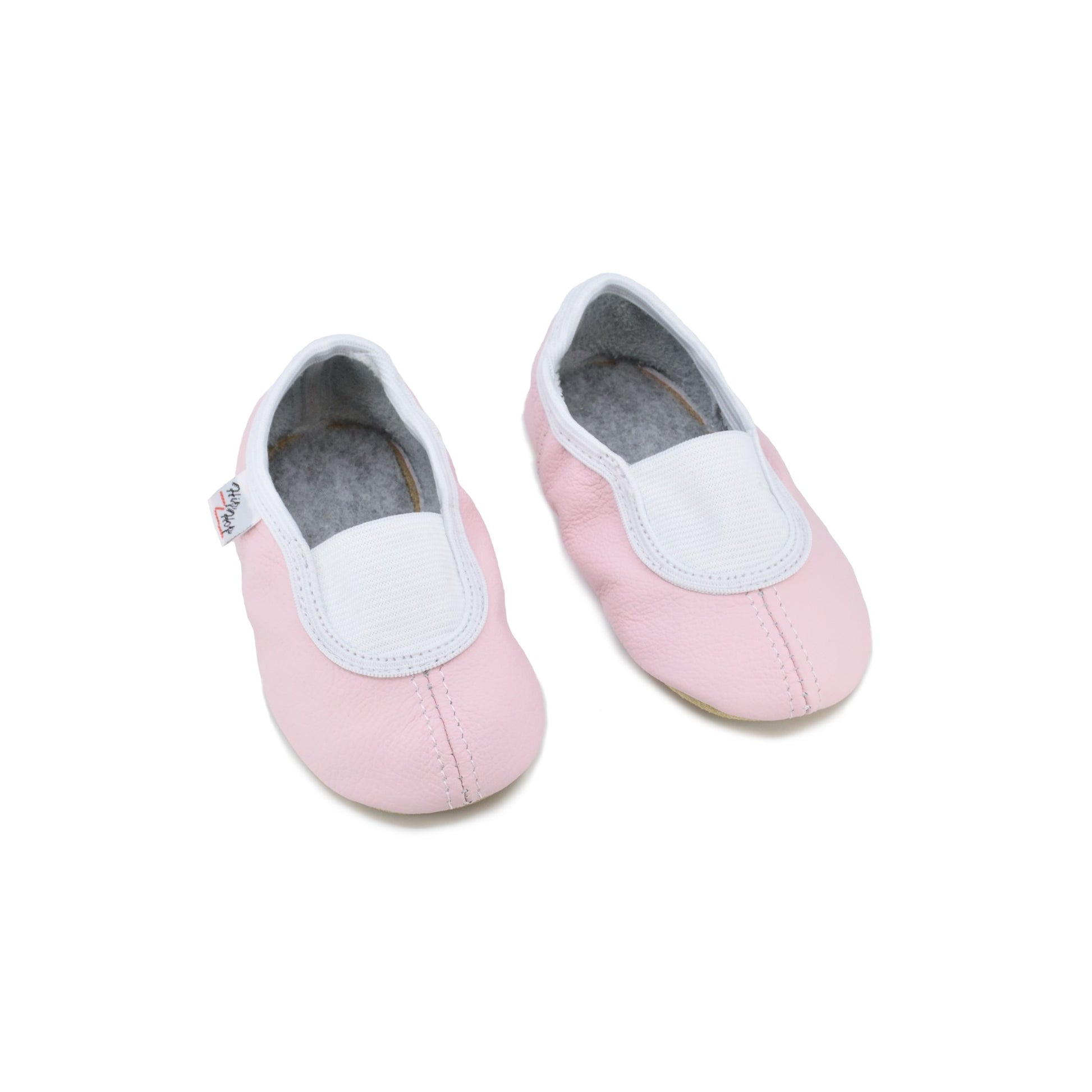 Classic Leather Slippers with Elastic for Kids - Pink