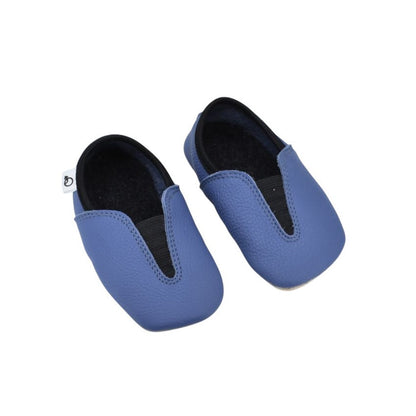Punsa Kids Barefoot Slippers - Upcycled Leather, Blue