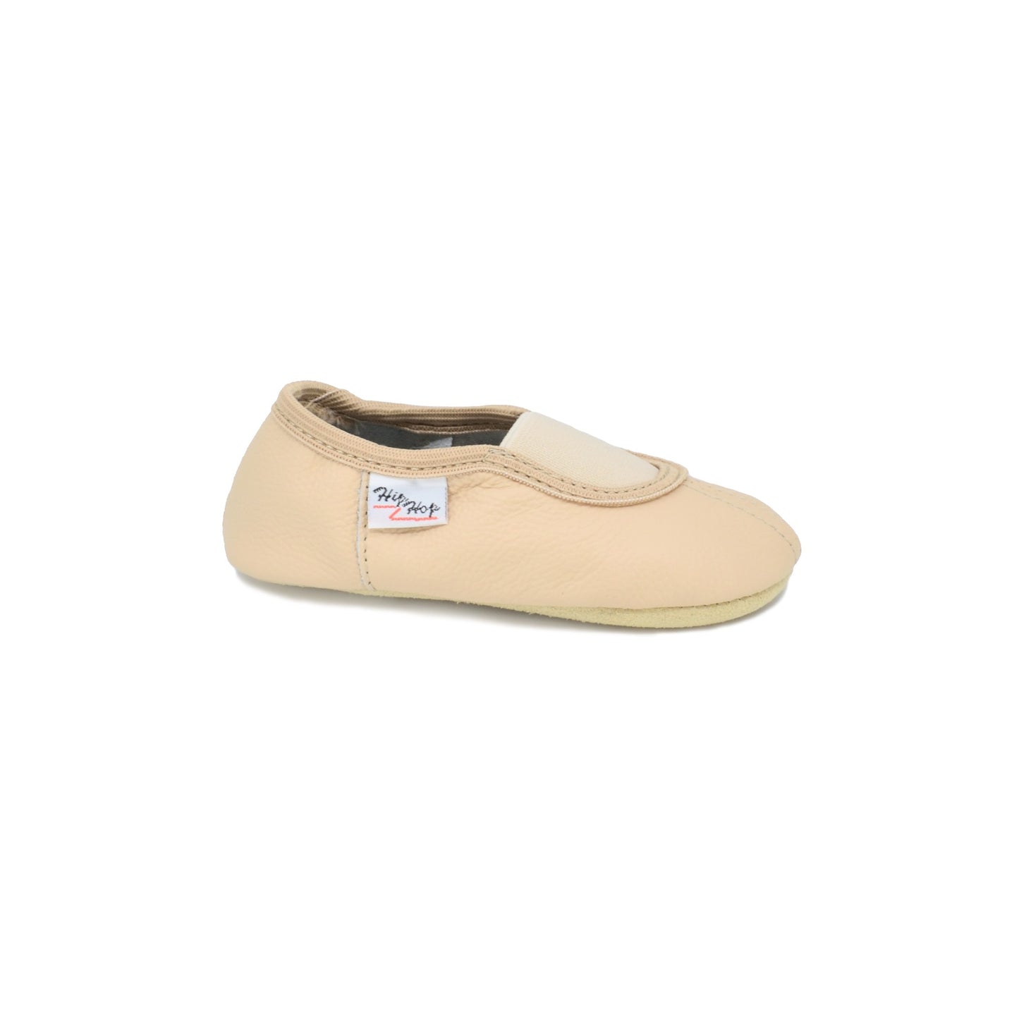 Classic Leather Slippers with Elastic for Kids - Beige